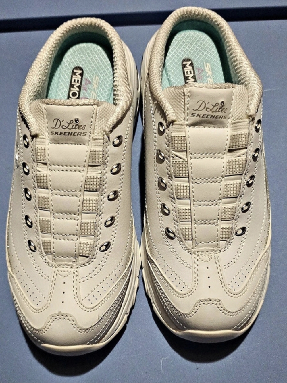 Skechers D'Lites - Bright Sky Leather Sneakers Cream US 7